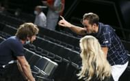 Gilles Cervara and Daniil Medvedev at the Rolex Paris Masters - Day Seven - Source: Getty